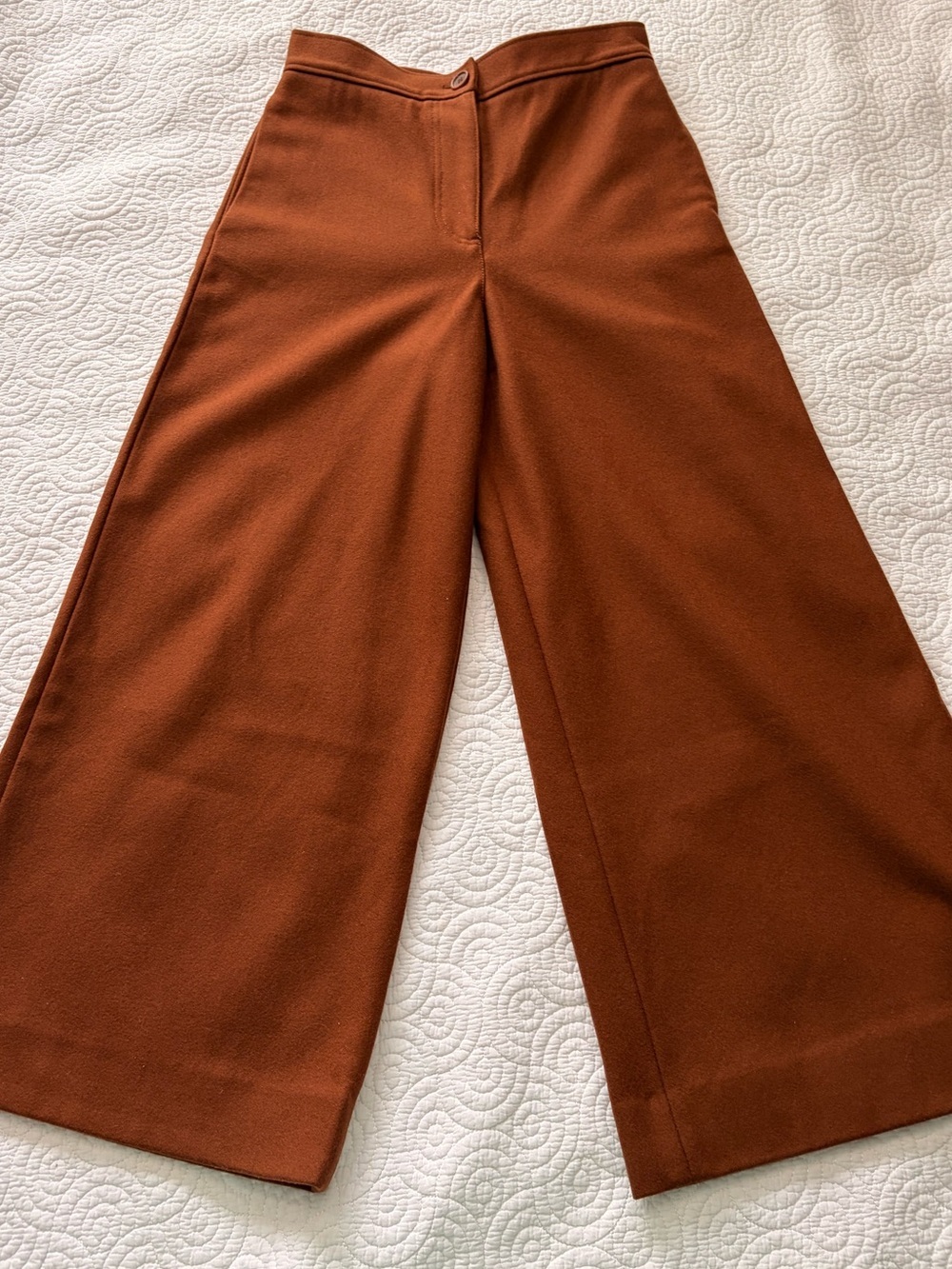 COS Wide-Leg High-Rise Pants in brown orange dark size 2